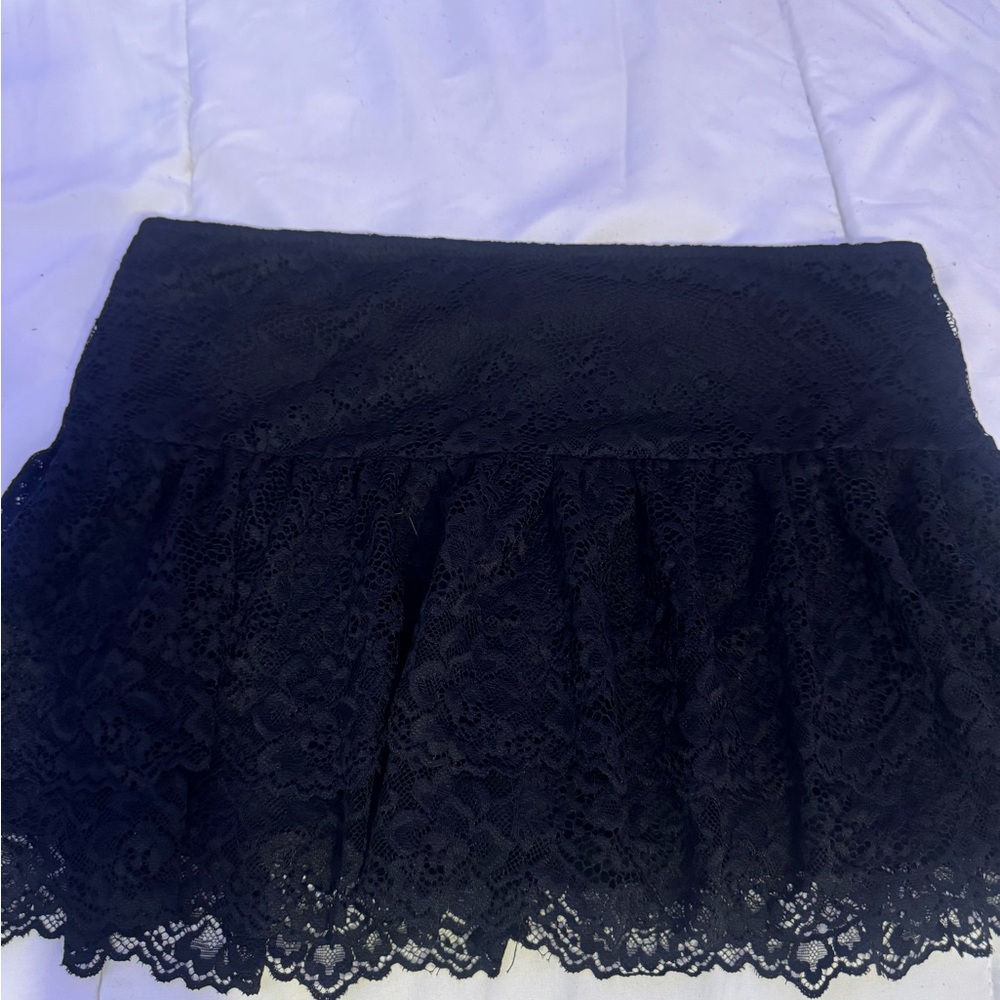 Black Lace Mini Skirt
